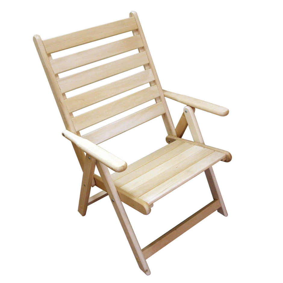 Шезлонг деревянный с подлокотниками 105*65*95 см "банные штучки"