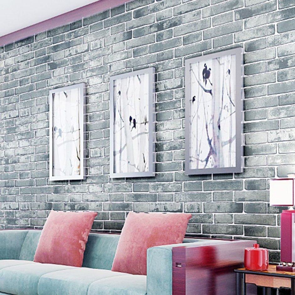 Окрашенный кирпич в интерьере