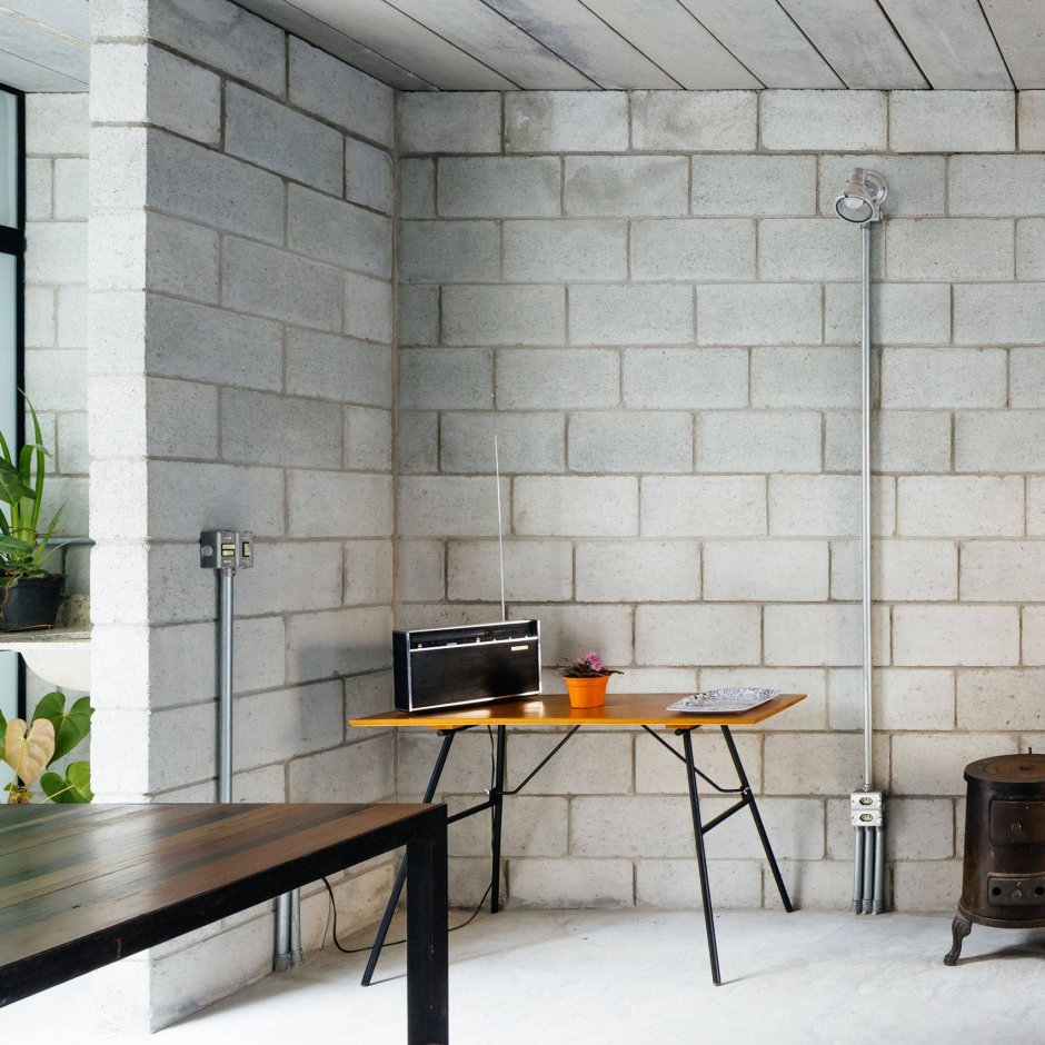 Пеноблоки в интерьере