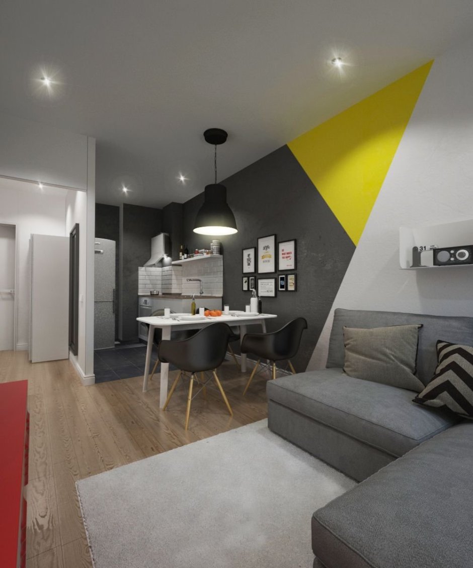 Желто серые стены