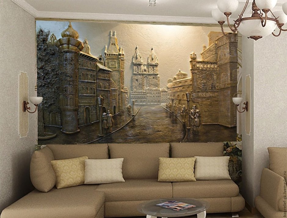 Фрески в интерьере гостиной