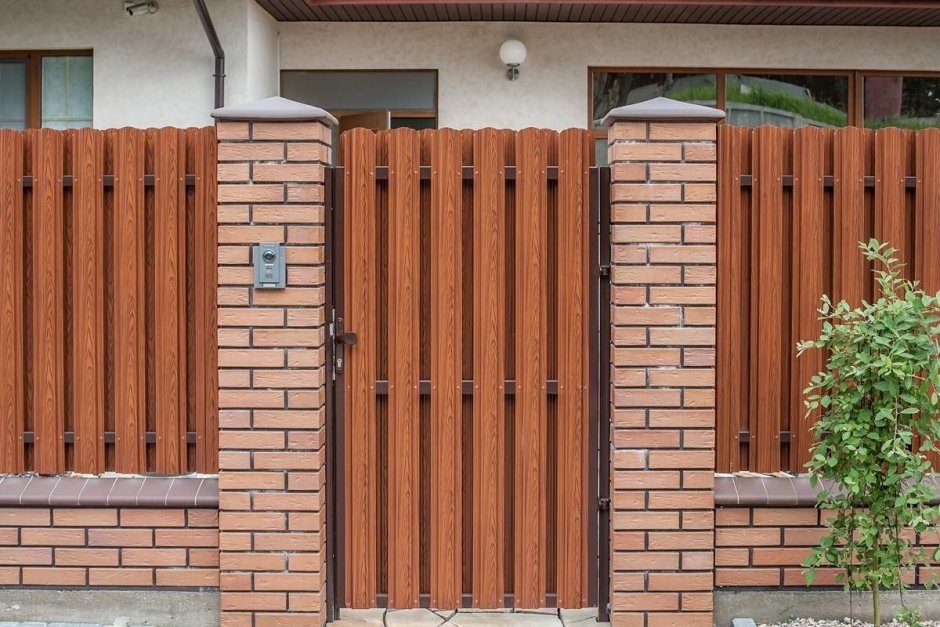 Ворота ез евро штакета