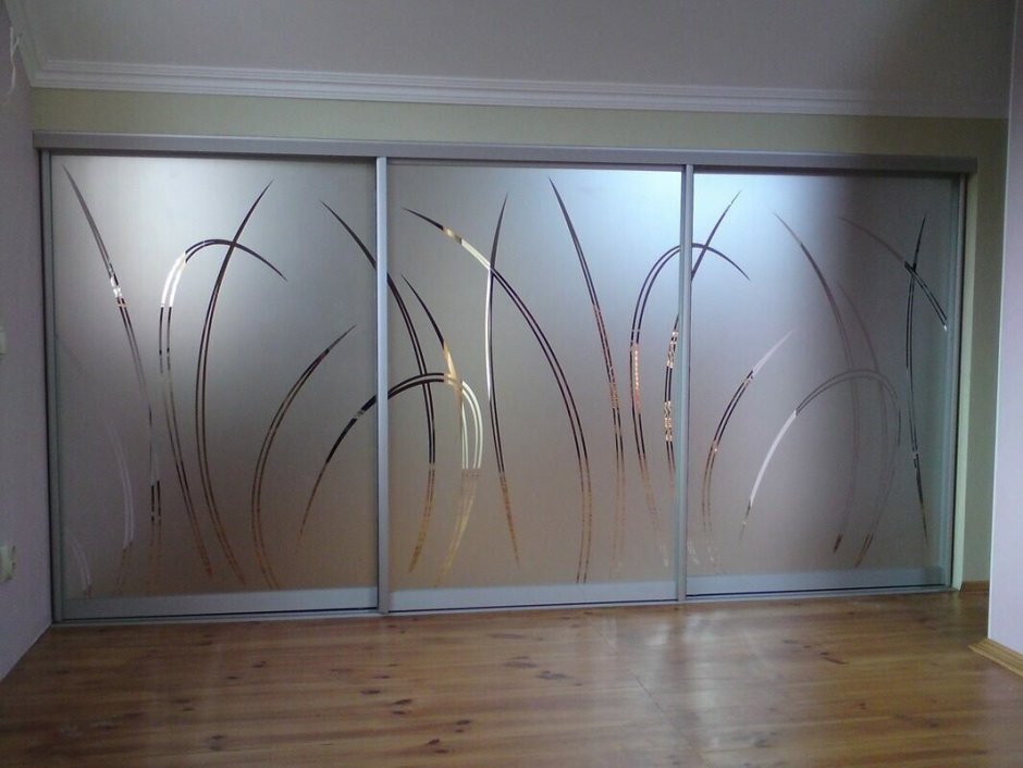 Двери шкафа купе 3 двери пескоструй