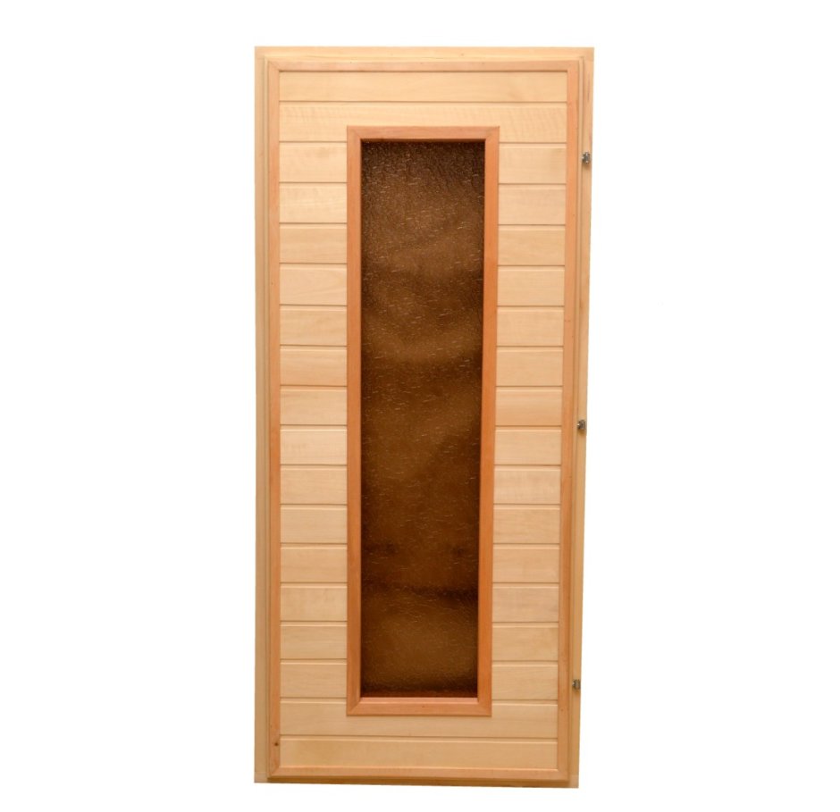 Дверь для бани со стеклом 1900х700 коробка липа петли