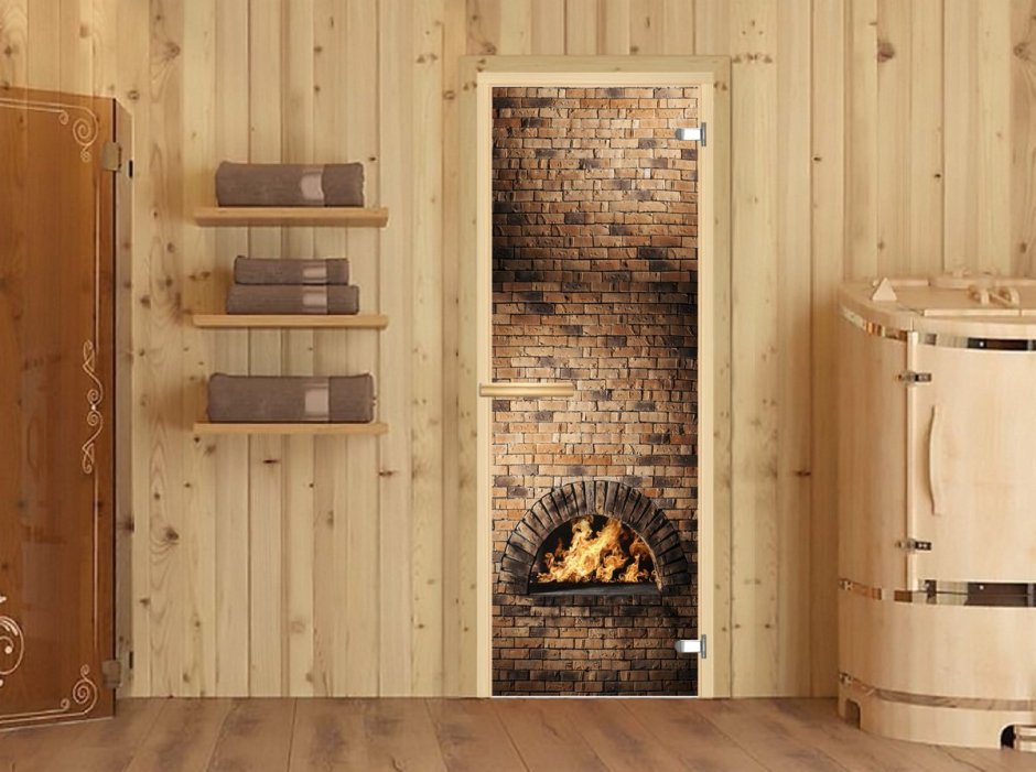 Стеклянная дверь в парилку