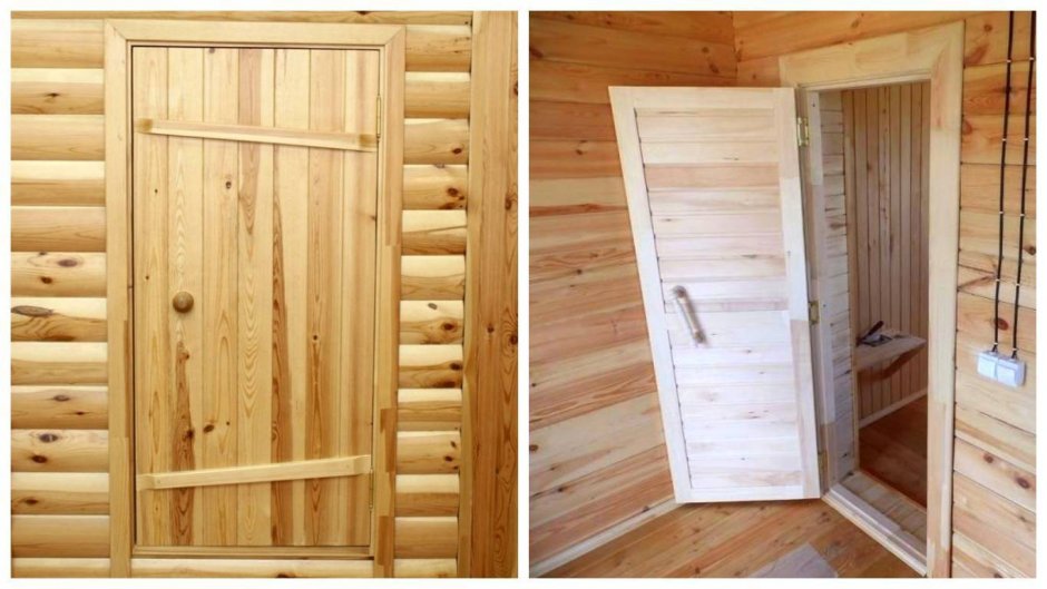 Монтаж двери в парилку