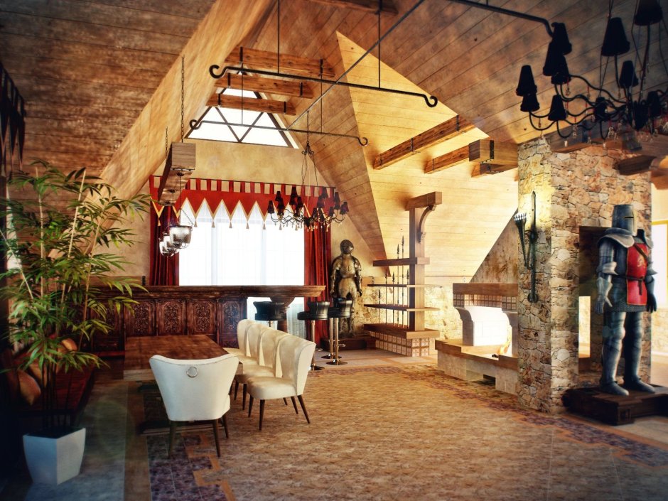 Романский стиль в интерьере ресторана