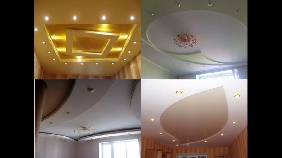 Фигурный потолки из гипсокартона маленьких комнатах