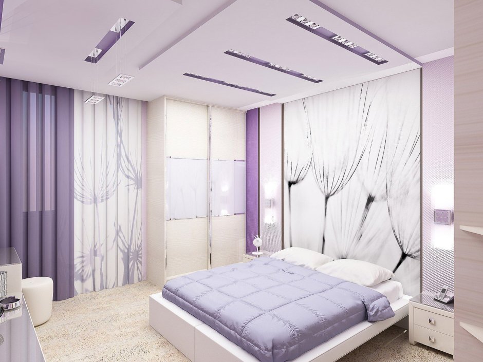 Спальня в фиолетовых тонах