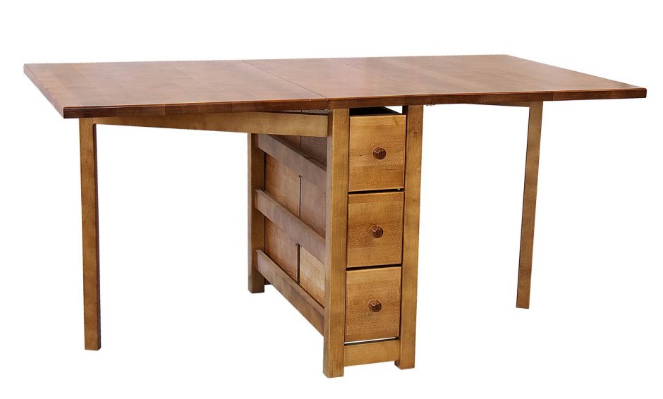 Стол-книжка Баттерфляй с ящиками из массива дерева