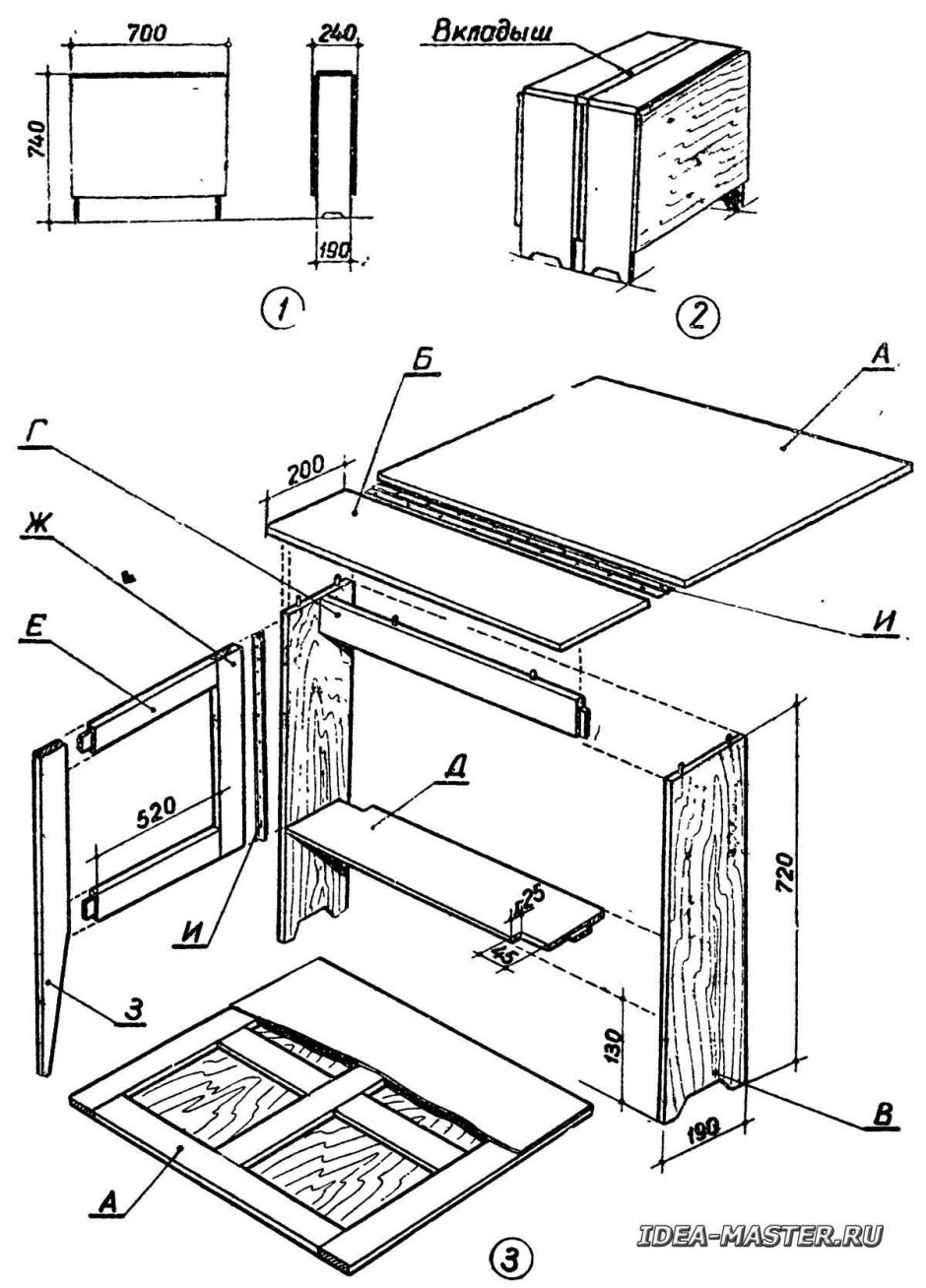 Стол из ДСП своими руками чертежи и схемы сборки