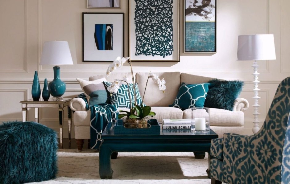 Бирюзовый цвет в интерьере