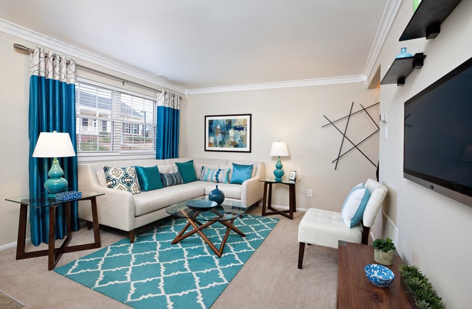 Интерьер в бирюзовых тонах