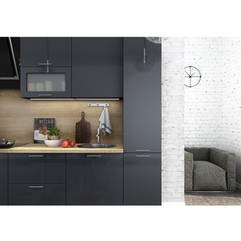 Кухня Валерия Сурская мебель антрацит