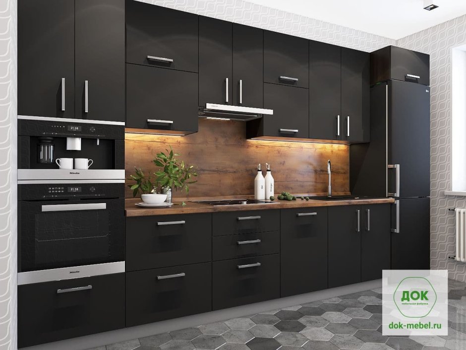 Кухня цвет графит