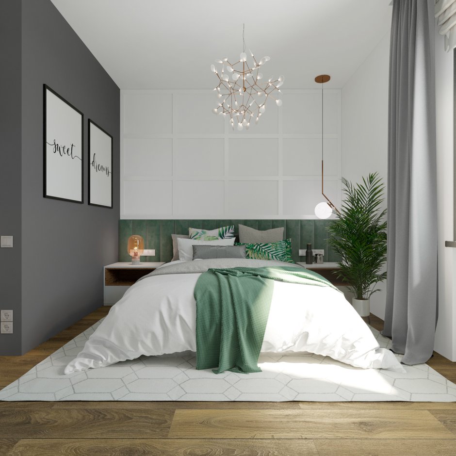 Спальня Сканди зеленый