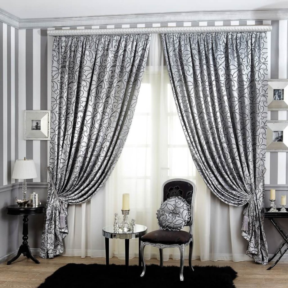 Шторы в серых тонах