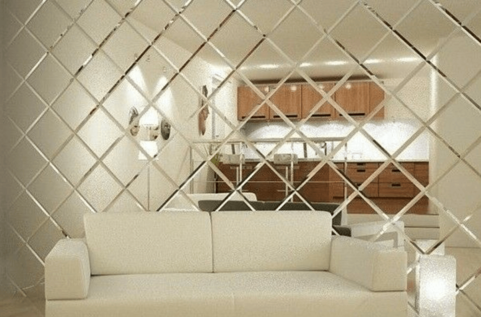 Зеркальная плитка с фацетом в Леруа