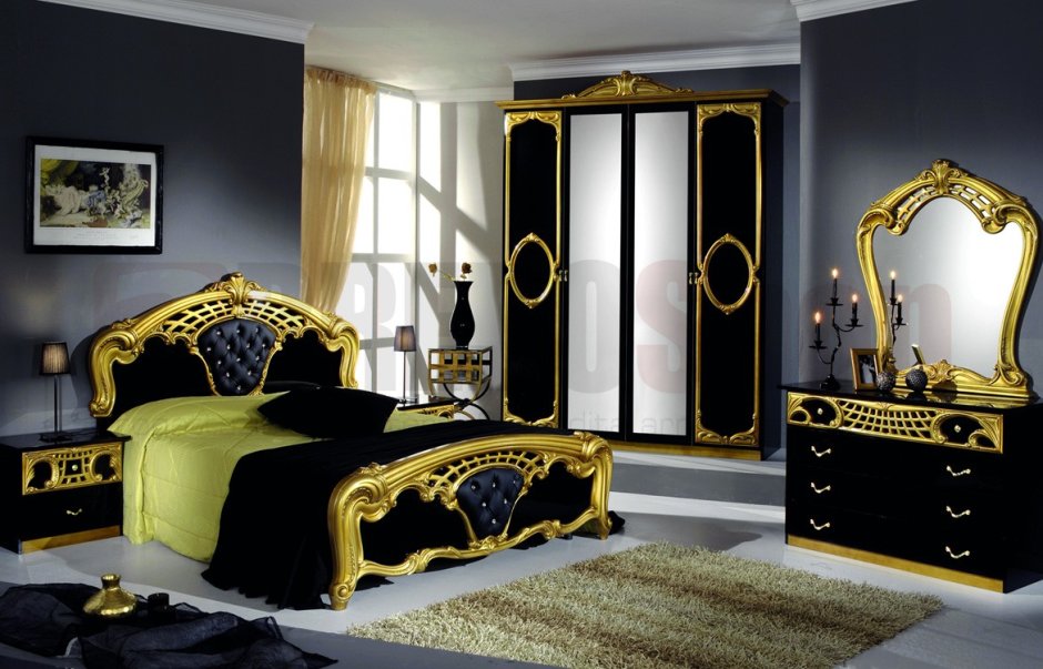 Спальня Версаче черная