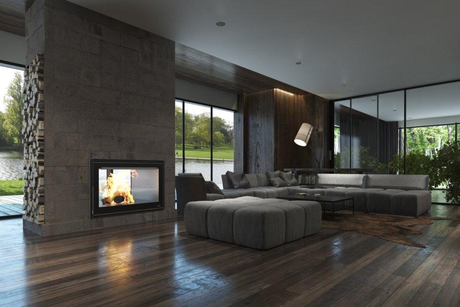 Интерьеры загородных домов в современном стиле