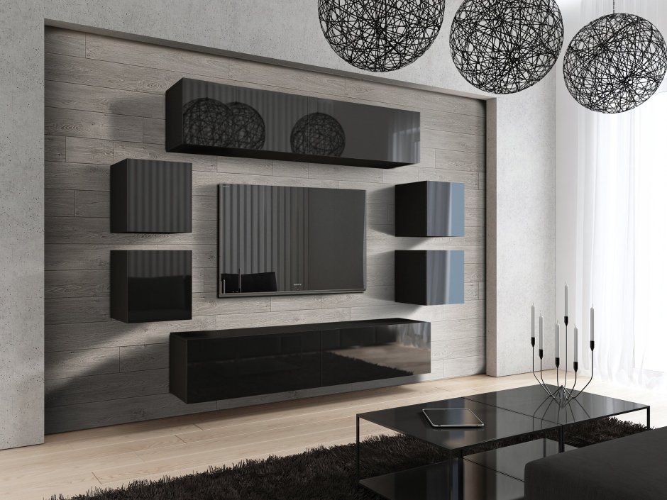 Подвесные шкафы для гостиной