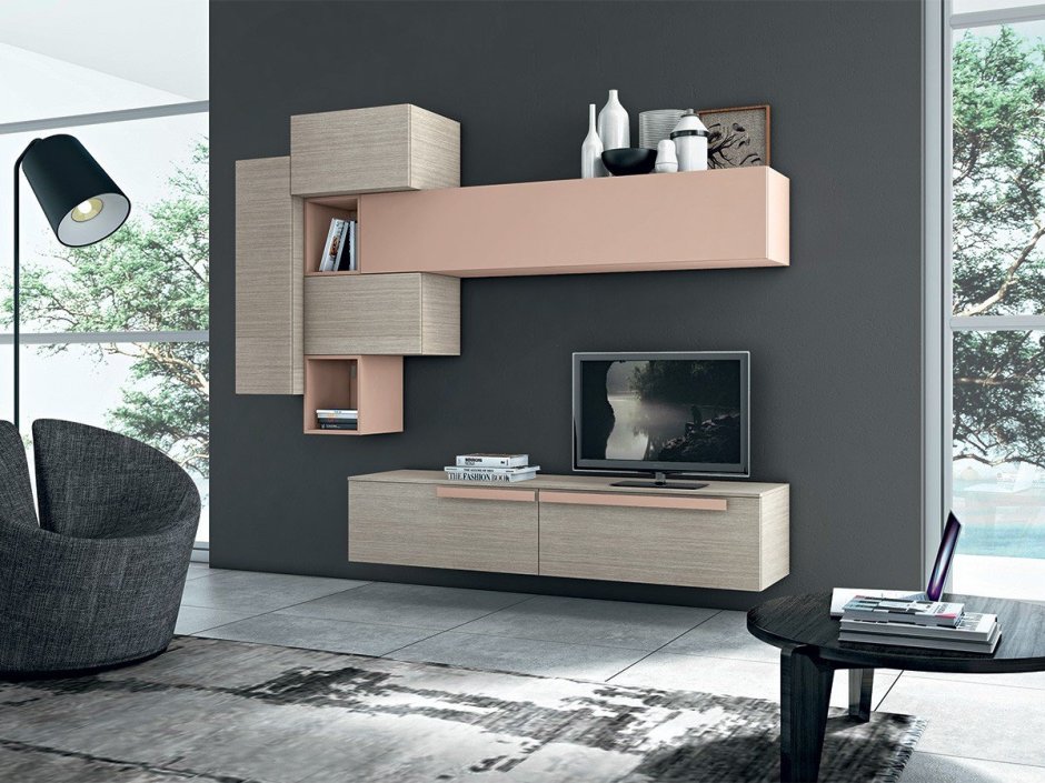 Подвесная мебель в гостиную в современном стиле