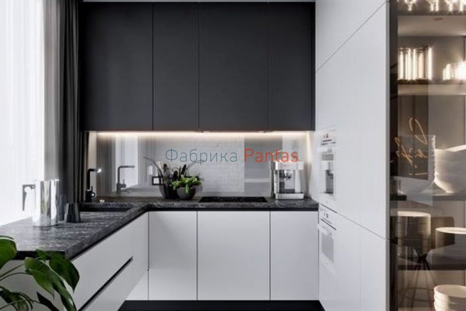 Современная кухня серо белая
