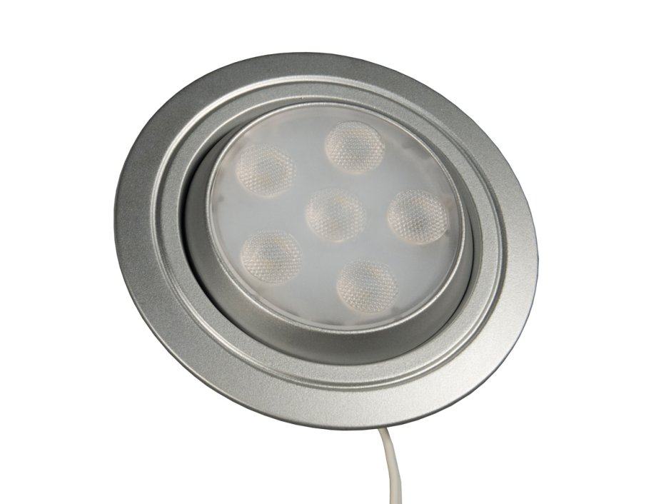 Светильник мебельный светодиодный 04.004.02.412 (12в, 1,4вт, 5000к, серебро)