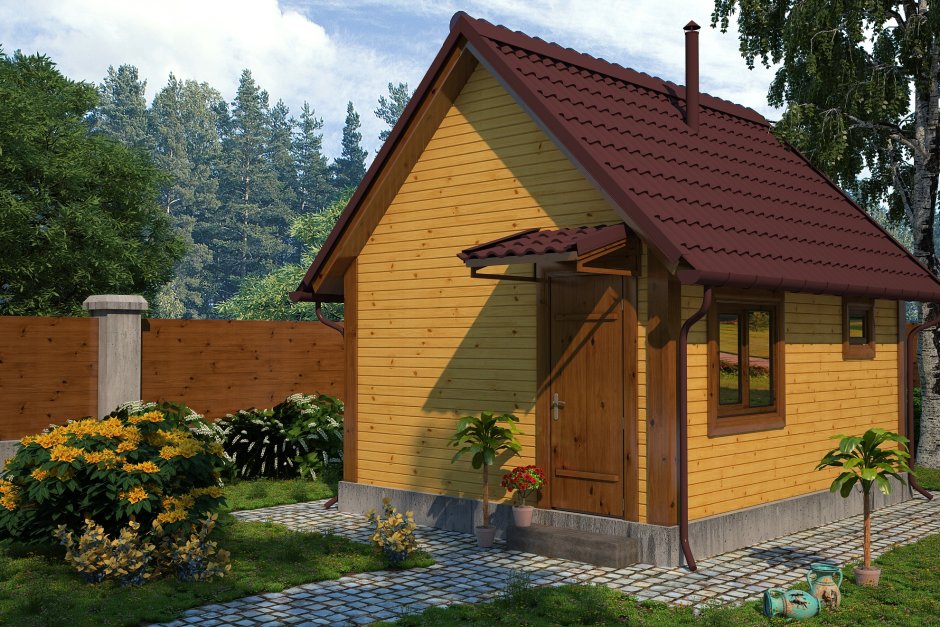 Баня из кирпича 3х4