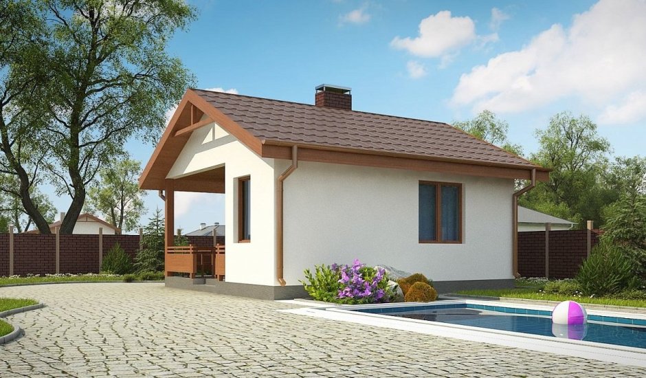 Небольшая баня из кирпича