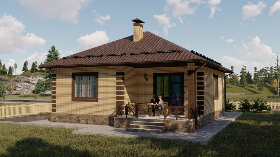 Одноэтажный кирпичный дом 80 кв.м