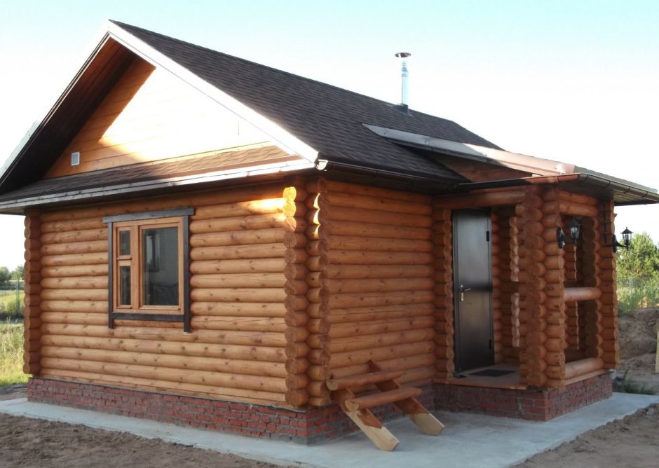 Баня снаружи из кирпича