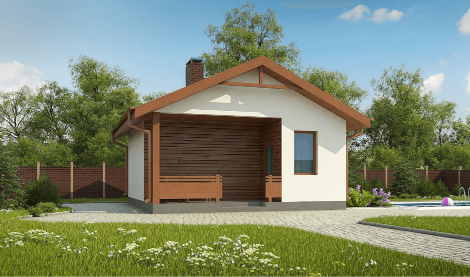 Небольшая баня из кирпича