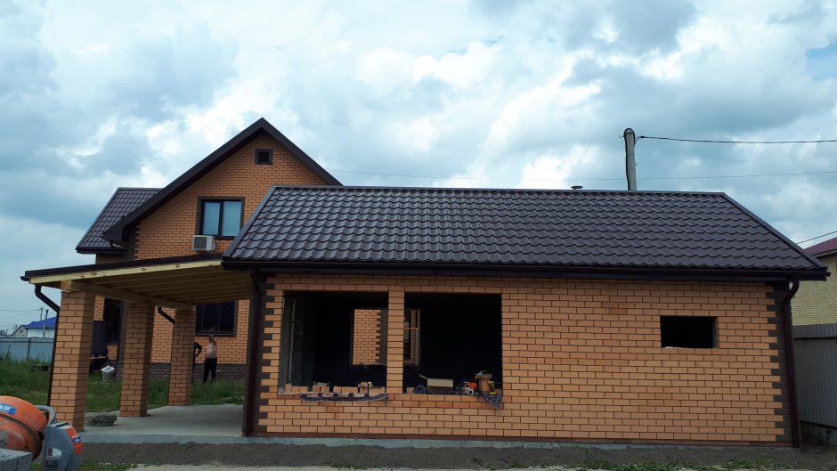 Баня из красного кирпича