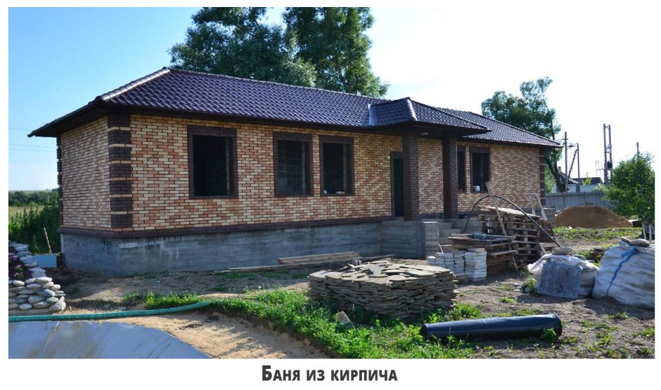 Баня снаружи из кирпича