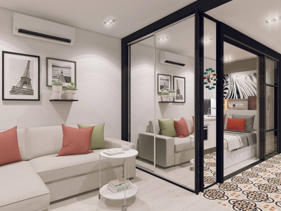 Зонирование студии 30 кв