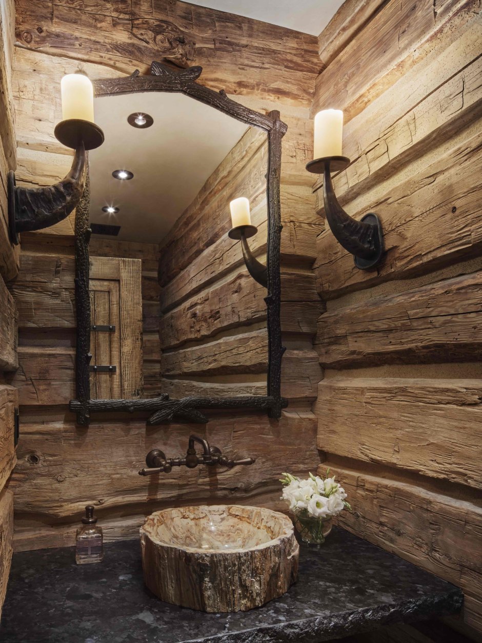 Туалет в рустикальном стиле