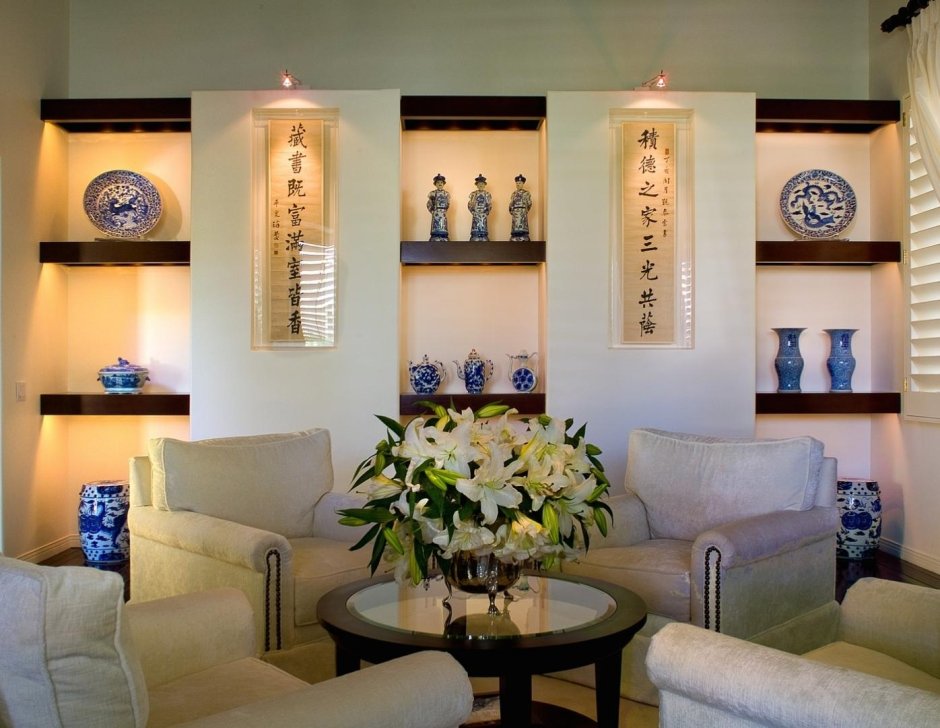 Декор ниши в гостиной