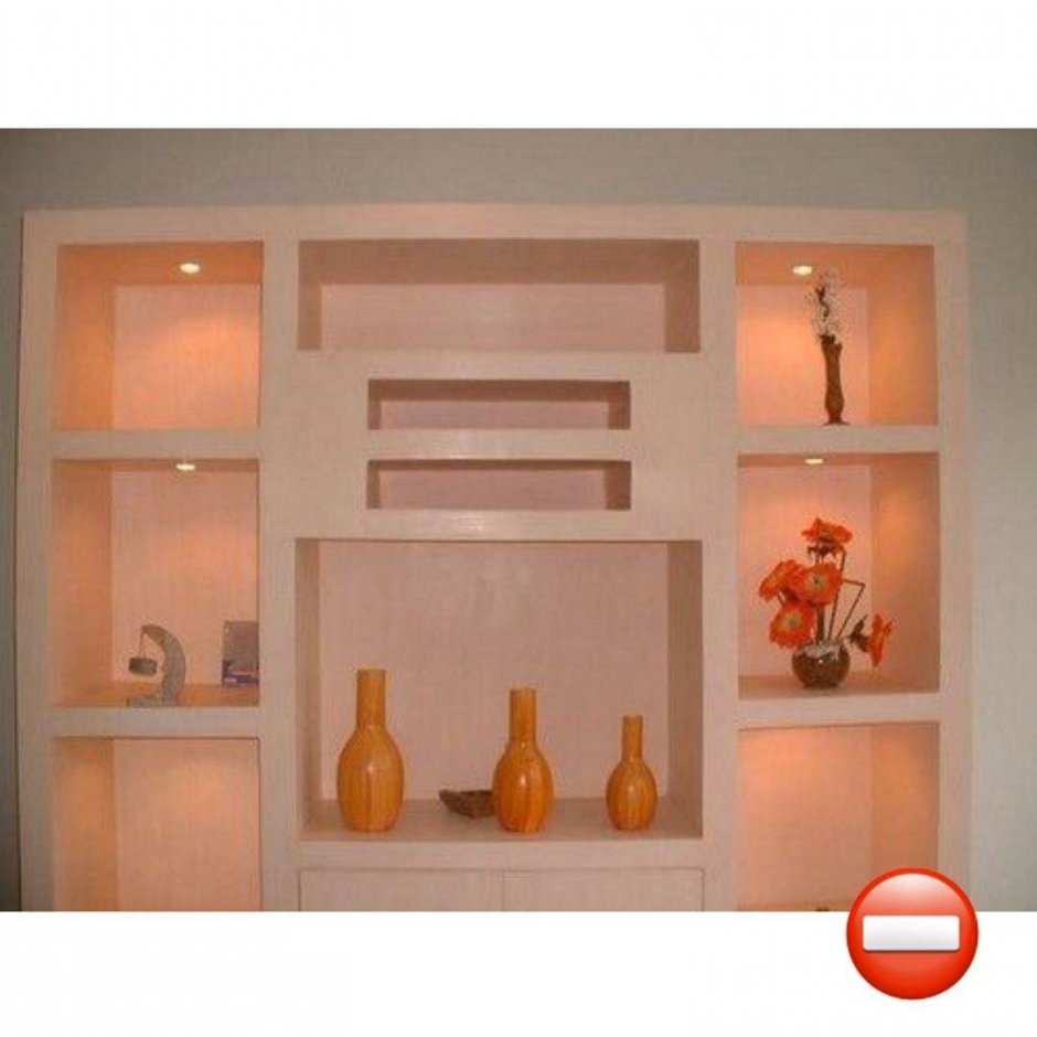 Встроенные полки из гипсокартона