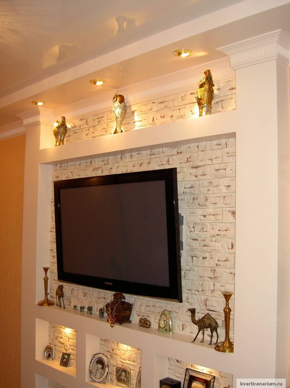 Ниша под телевизор из гипсокартона