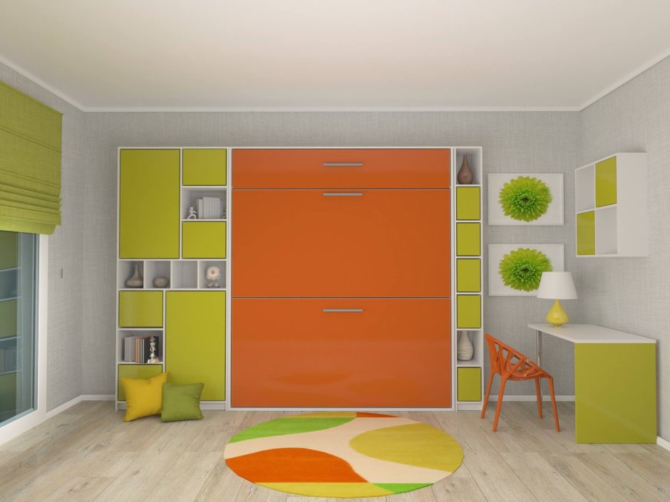 Детская кровать со шкафом