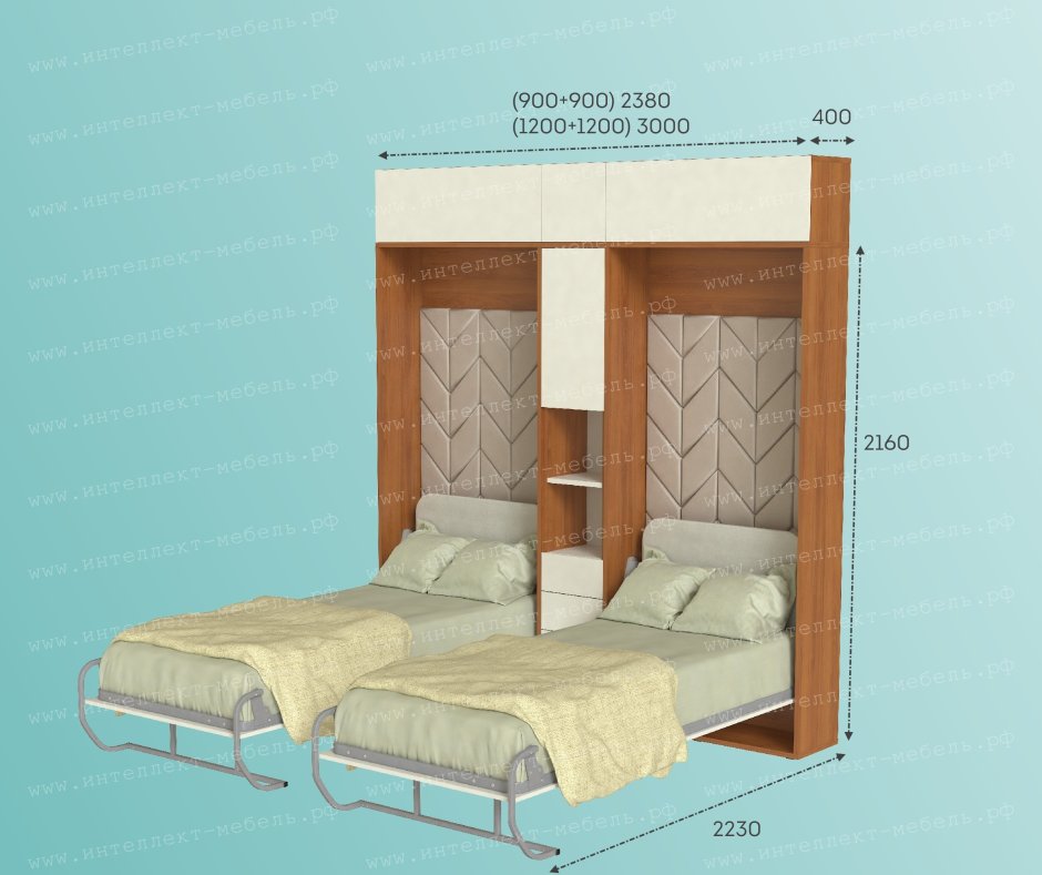 Шкаф-кровать трансформер 33.РФ для двоих детей