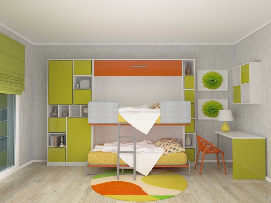 Кровать трансформер для двоих детей