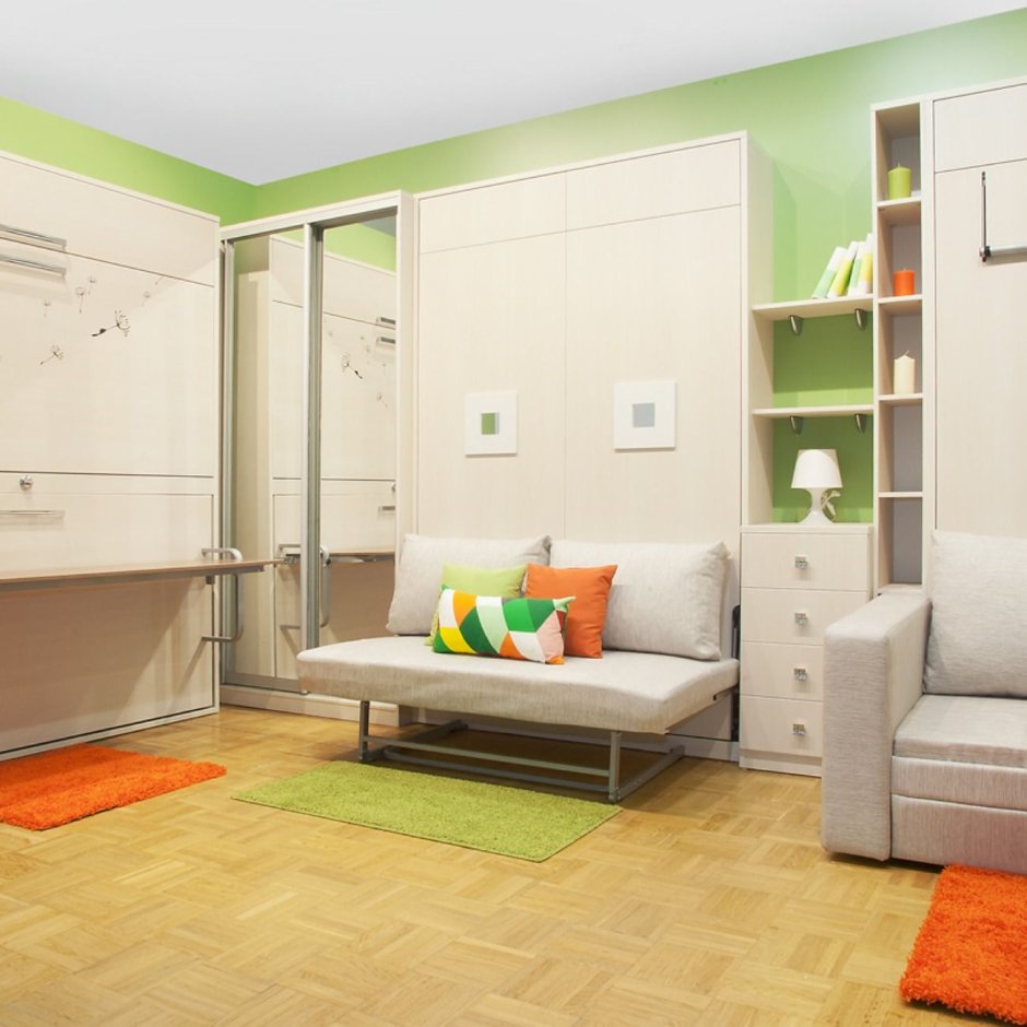 Шкаф-диван-кровать трансформер Мебелионика