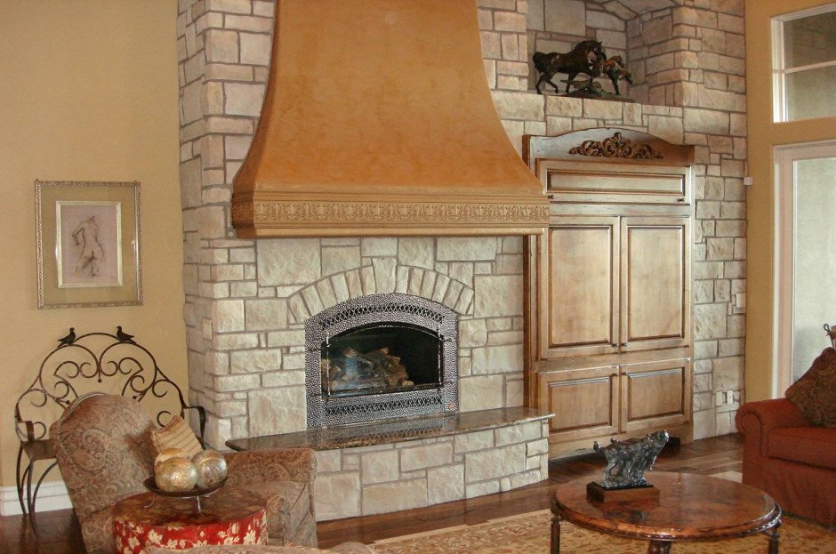 Камин отделка плиткой