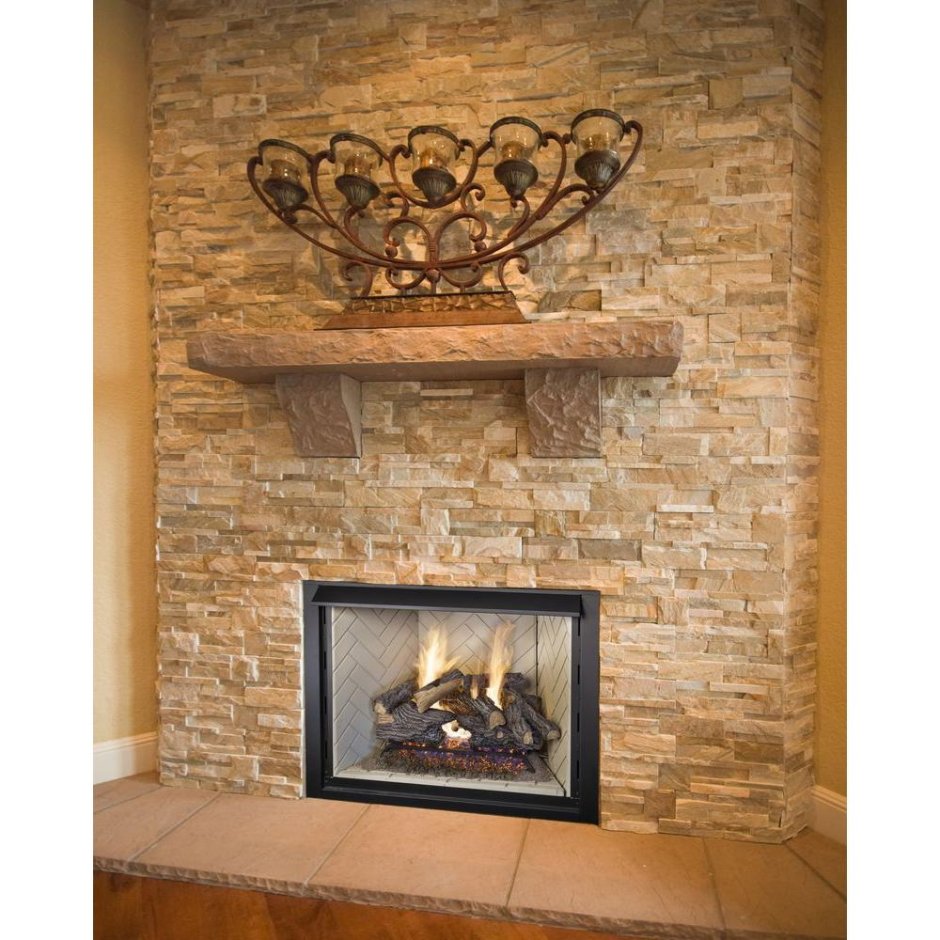 Отделка печи декоративным камнем