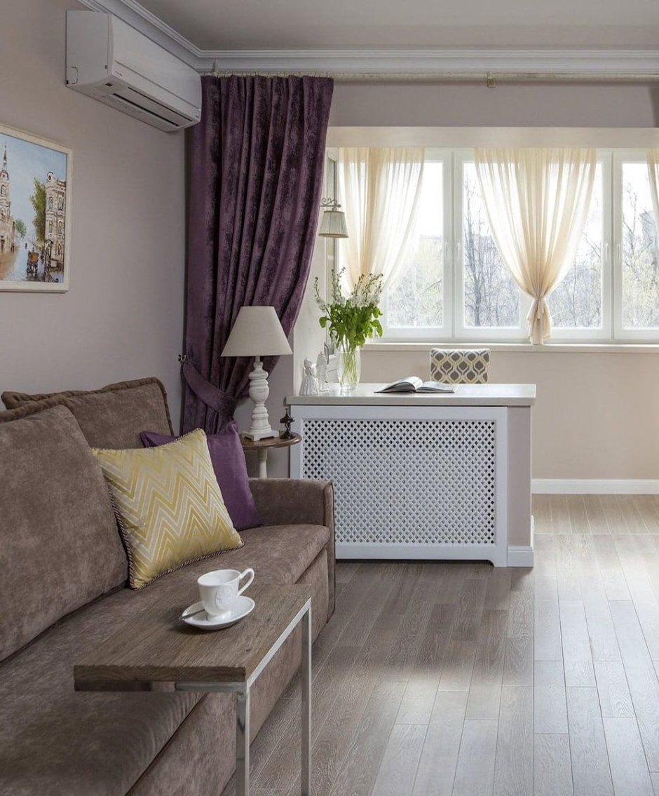 Шторы на присоединенном балконе