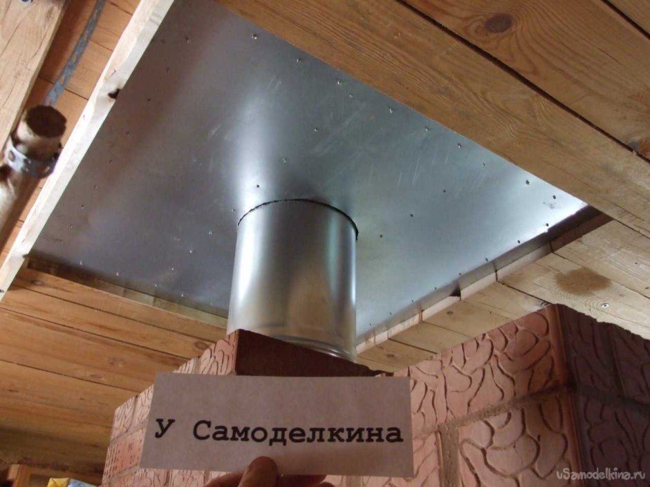 Монтаж трубы дымохода в бане через потолок и крышу