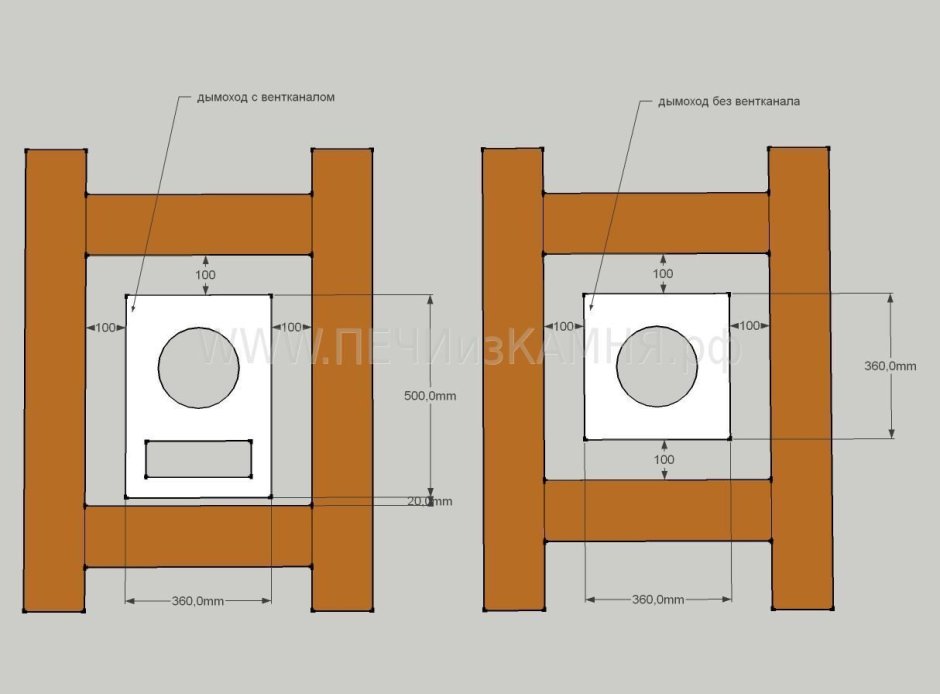 Проход керамического дымохода через деревянное перекрытие