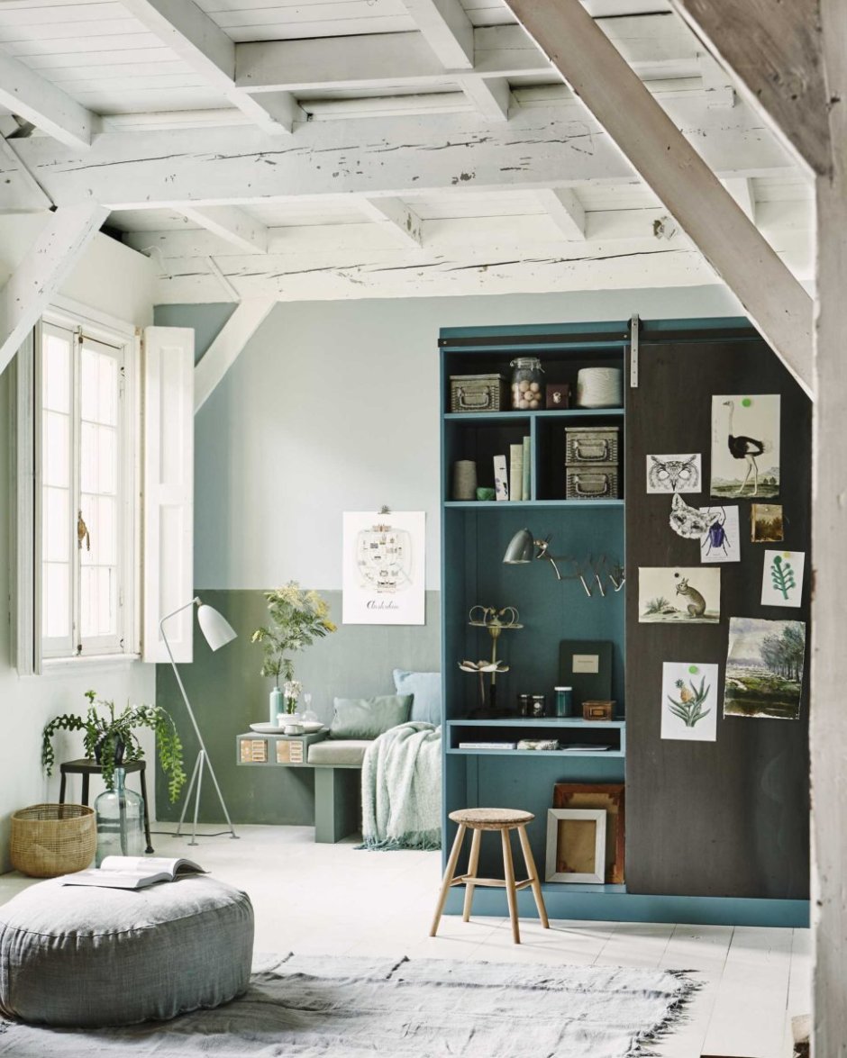 Скандинавский стиль в интерьере зеленый